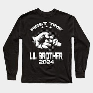 First Time Lil Brother Est 2024  Father's Day Long Sleeve T-Shirt